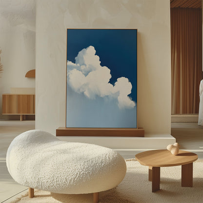 Serene Cumulus Clouds Oil Painting for Modern Home Decor