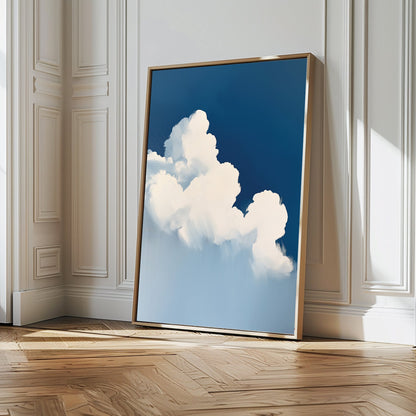 Serene Cumulus Clouds Oil Painting for Modern Home Decor