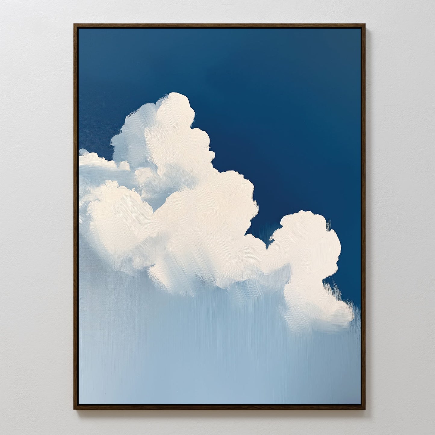 Serene Cumulus Clouds Oil Painting for Modern Home Decor