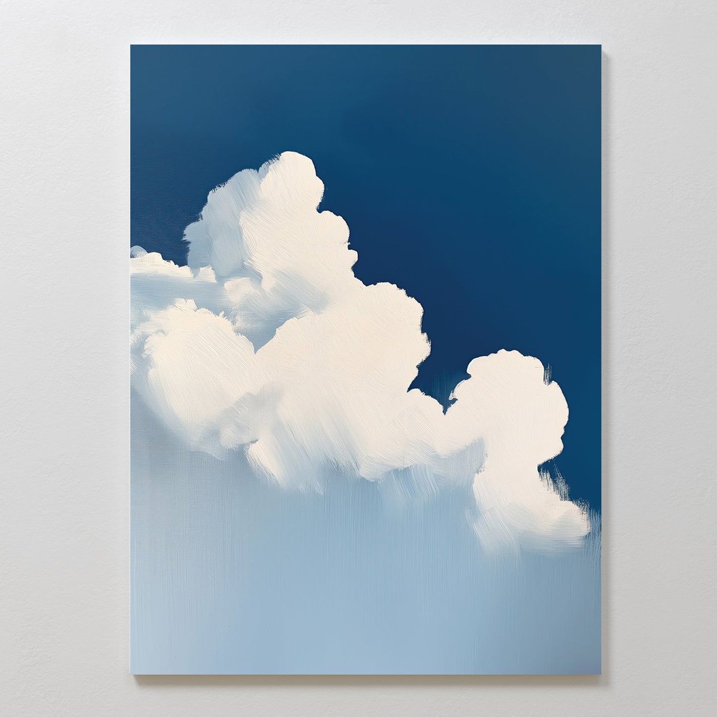 Serene Cumulus Clouds Oil Painting for Modern Home Decor