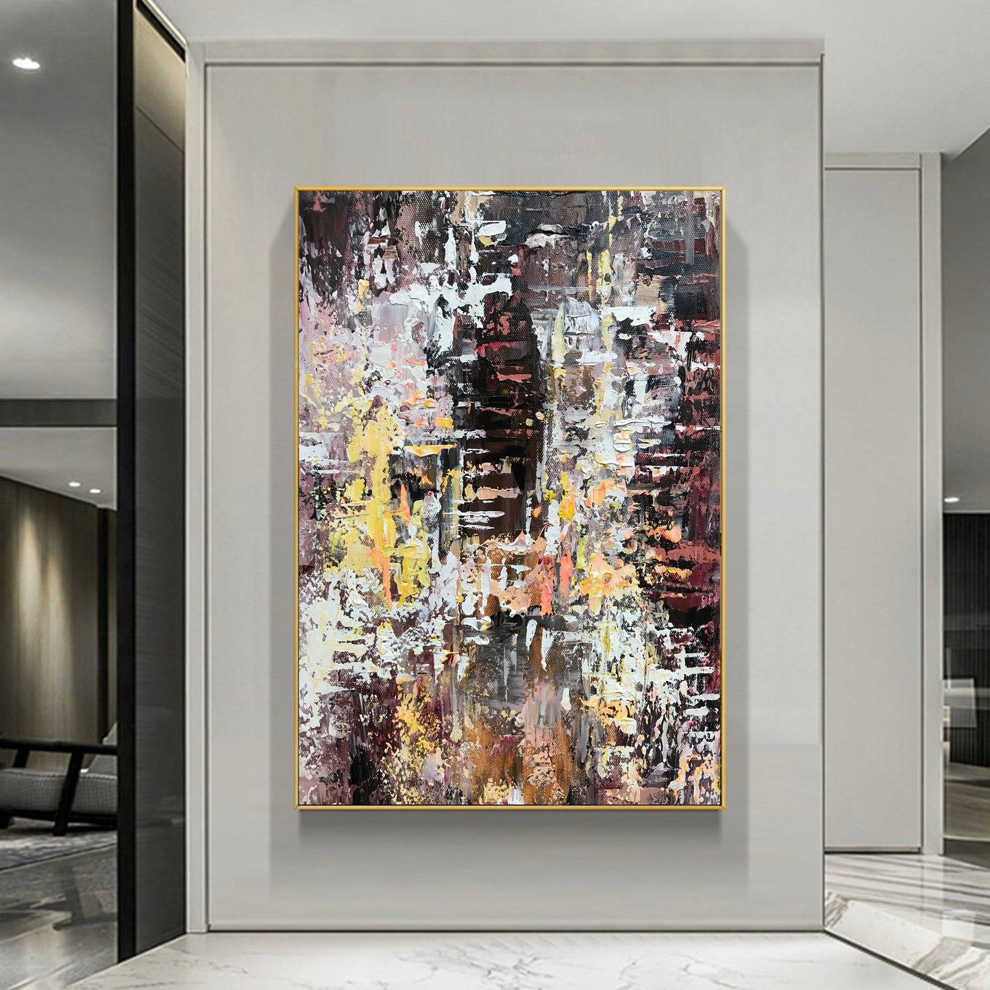 Abstract Expression of Emotion in Colorful Oil Painting for Modern Home Decor