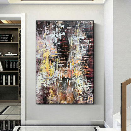 Abstract Expression of Emotion in Colorful Oil Painting for Modern Home Decor