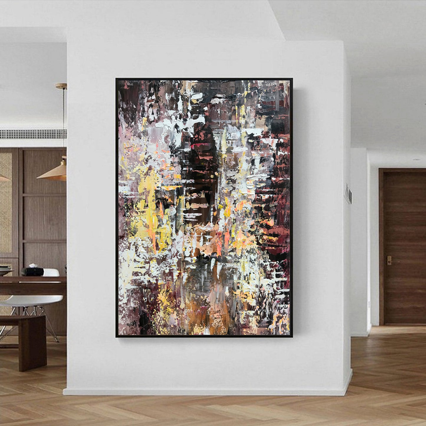 Abstract Expression of Emotion in Colorful Oil Painting for Modern Home Decor