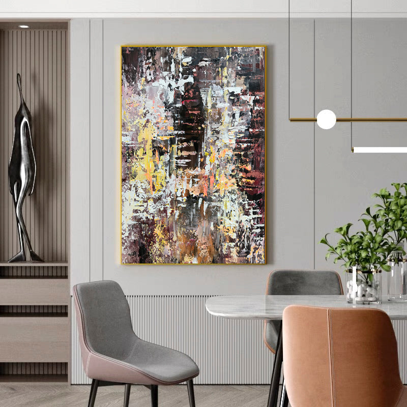 Abstract Expression of Emotion in Colorful Oil Painting for Modern Home Decor