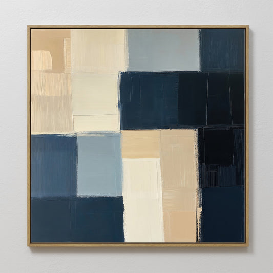 Modern Abstract Oil Painting of Sandstorm in Earthy Tones for Contemporary Decor