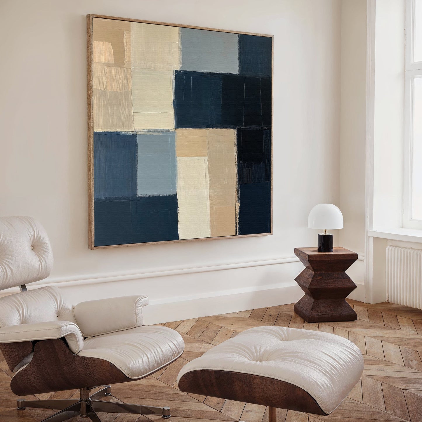Modern Abstract Oil Painting of Sandstorm in Earthy Tones for Contemporary Decor