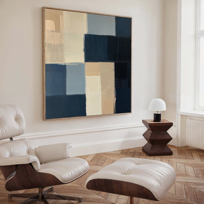 Modern Abstract Oil Painting of Sandstorm in Earthy Tones for Contemporary Decor