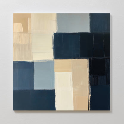 Modern Abstract Oil Painting of Sandstorm in Earthy Tones for Contemporary Decor