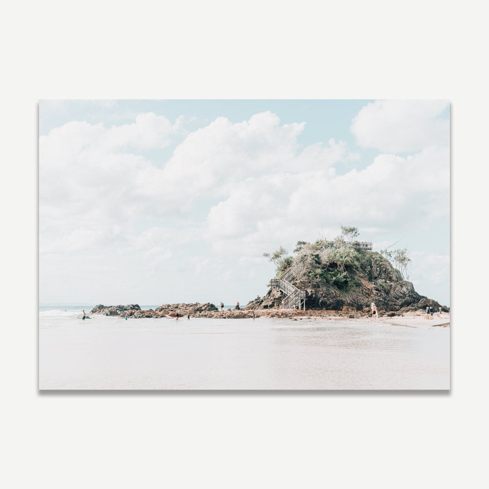 Tranquil Coastal Escape: Serene Beach Landscape Oil Painting
