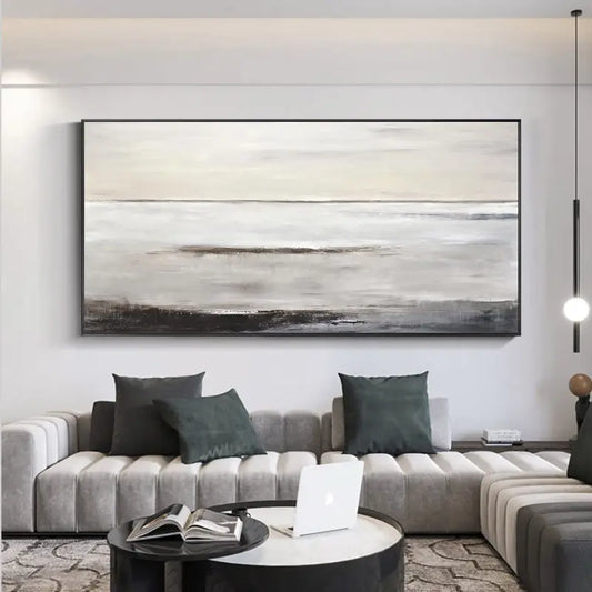 Serene Coastal Landscape Oil Painting for Elegant Home Decor