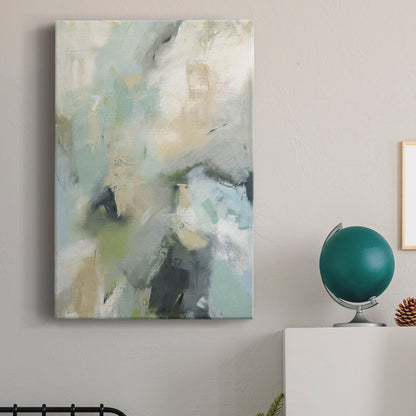 Serene Abstract Oil Painting in Soft Pastels for Modern Home Decor