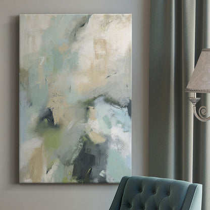 Serene Abstract Oil Painting in Soft Pastels for Modern Home Decor