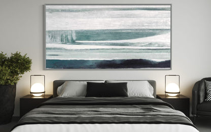 Serene Coastal Landscape Oil Painting - Tranquil Seascape Art for Home Decor