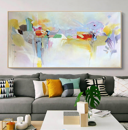 Abstract Colorful Landscape Oil Painting for Modern Home Decor