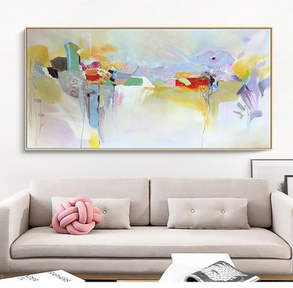 Abstract Colorful Landscape Oil Painting for Modern Home Decor