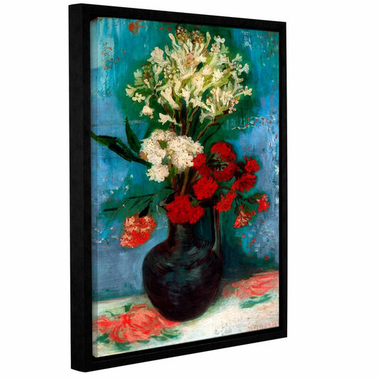 Vibrant Floral Arrangement in Dark Vase - Colorful Oil Painting for Home Decor