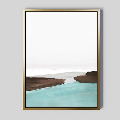 Serene Abstract Oil Painting of Tranquil Waters for Modern Home Décor