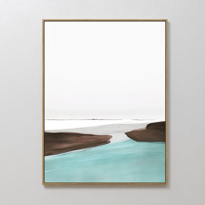 Serene Abstract Oil Painting of Tranquil Waters for Modern Home Décor