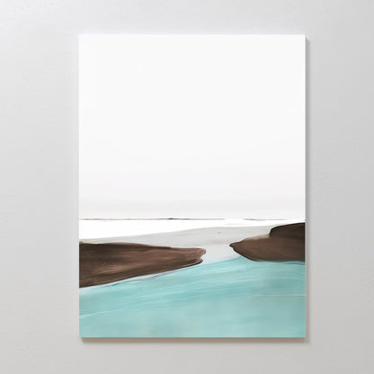 Serene Abstract Oil Painting of Tranquil Waters for Modern Home Décor