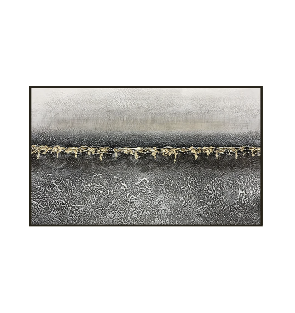 Abstract Elegance: Modern Oil Painting with Gold Accent for Stylish Decor