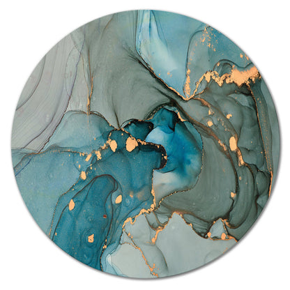 Turquoise and Gold Abstract Marble Wall Art for Elegant Home Décor