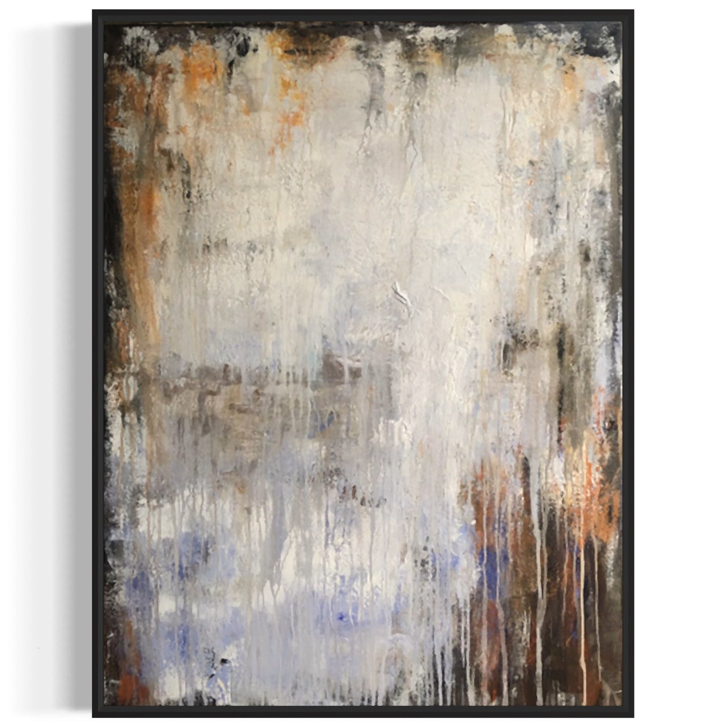 Abstract Oil Painting of Tranquil Serenity with Earthy Tones and Textured Layers