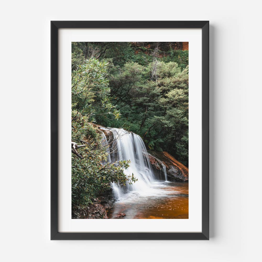 Serene Waterfall Art: Tranquil Upper Falls Oil Painting for Nature Lovers