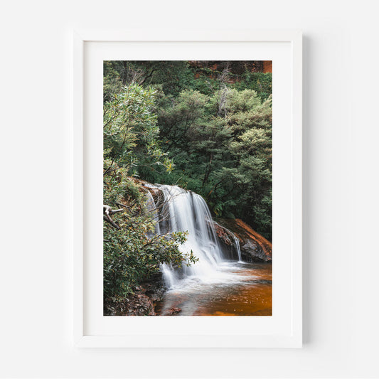 Serene Waterfall Art: Tranquil Upper Falls Oil Painting for Nature Lovers