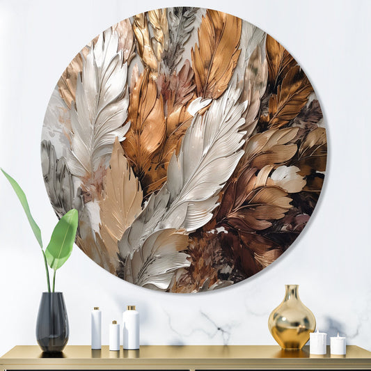 Gold Feather Extravaganza – Elegant Oil Painting for Modern Decor