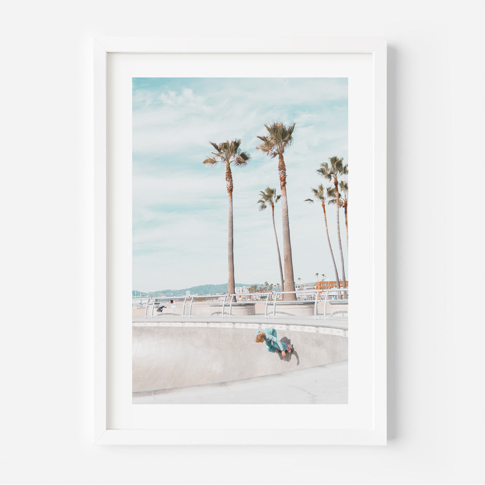 Venice Beach Skater Paradise: Vibrant Oil Painting of Coastal Fun