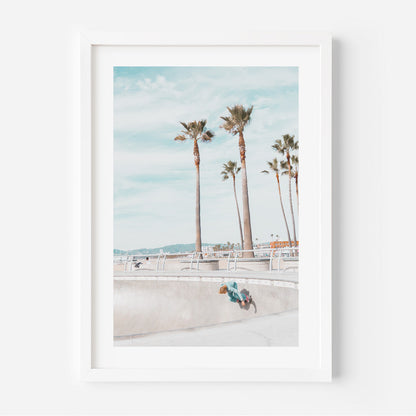 Venice Beach Skater Paradise: Vibrant Oil Painting of Coastal Fun
