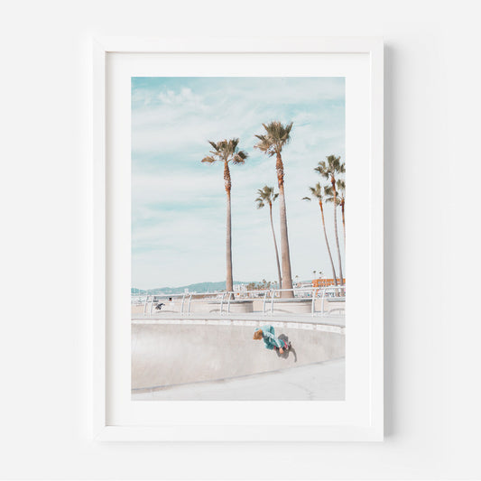 Venice Beach Skater Paradise: Vibrant Oil Painting of Coastal Fun