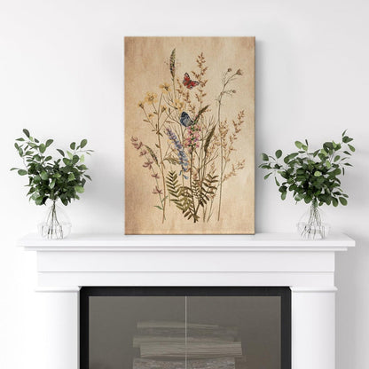 Vintage Wildflower Garden Oil Painting - Nature-Inspired Floral Art on Canvas