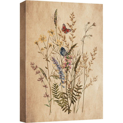 Vintage Wildflower Garden Oil Painting - Nature-Inspired Floral Art on Canvas