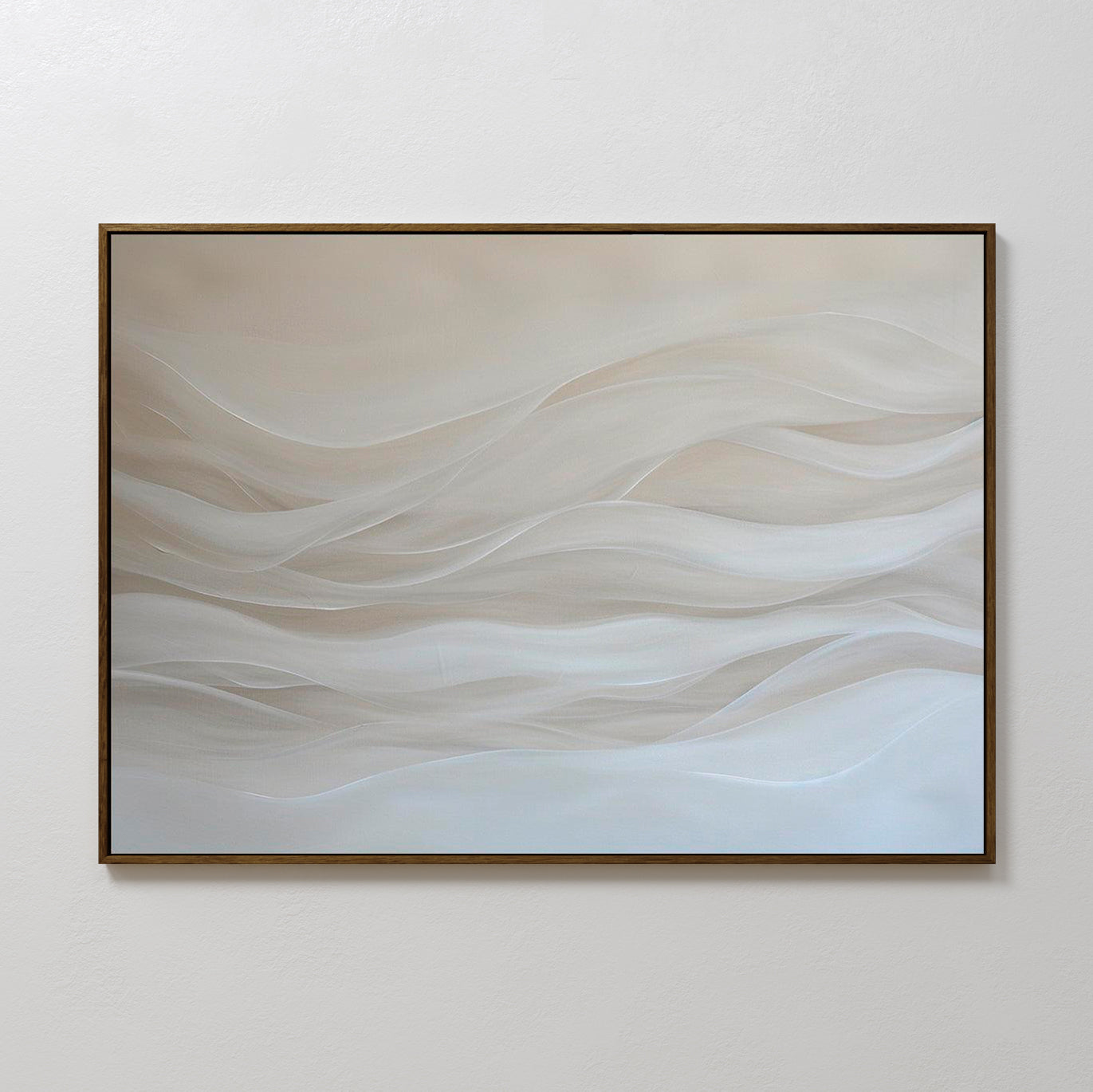 Serene Sandy Waves Abstract Oil Painting for Modern Home Decor