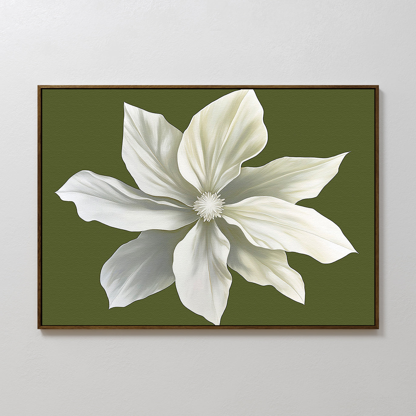 Elegant White Flower Abstract Oil Painting for Modern Home Decor