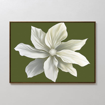 Elegant White Flower Abstract Oil Painting for Modern Home Decor