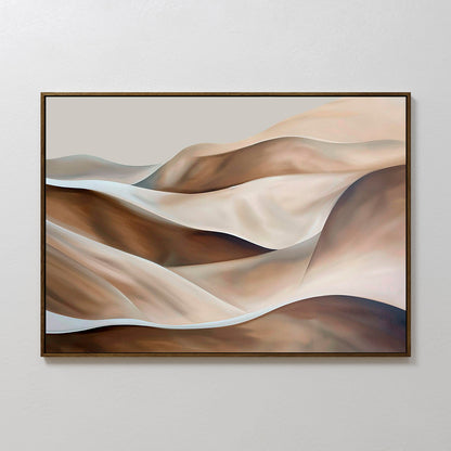 Serene Desert Waves Abstract Oil Painting for Modern Home Décor