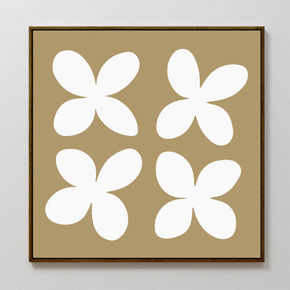 Minimalist Beige Floral Abstract Canvas Art for Modern Home Decor