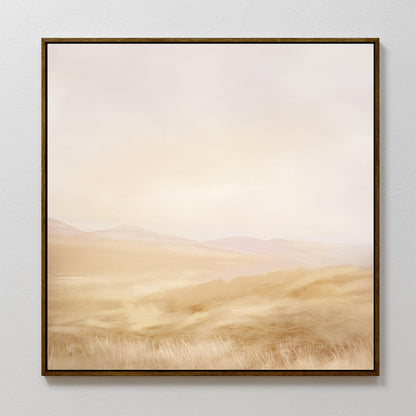 Serene Sunlit Meadows Abstract Oil Painting for Tranquil Home Decor