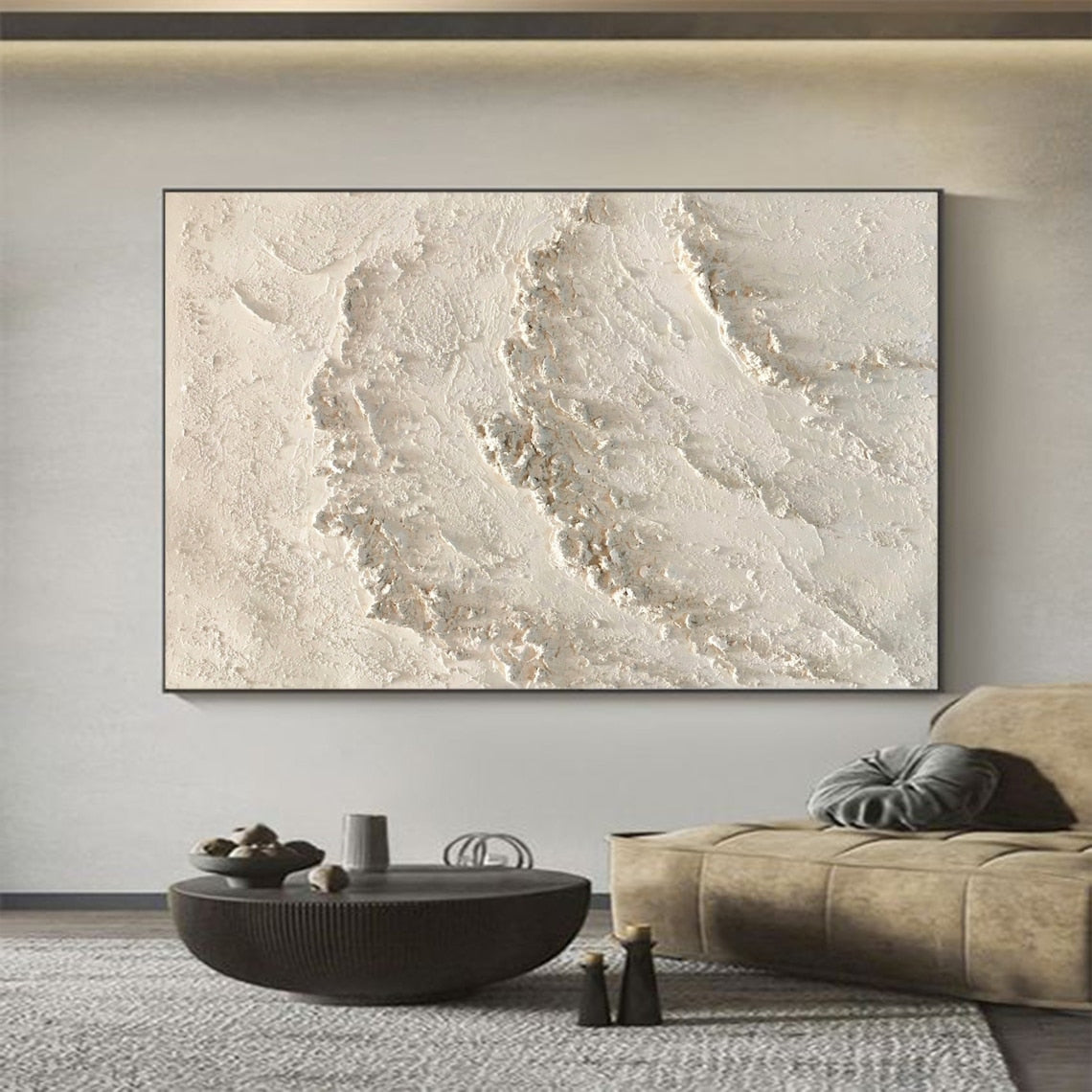 Abstract Coastal Serenity Oil Painting for Tranquil Home Decor