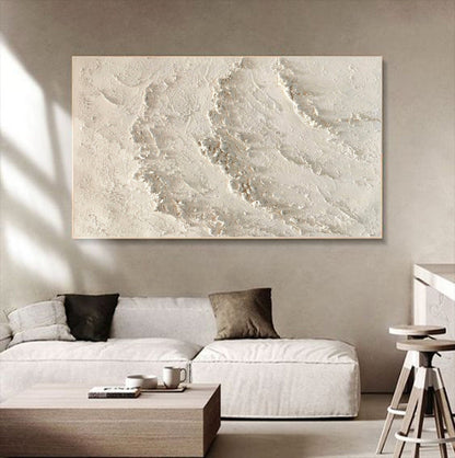 Abstract Coastal Serenity Oil Painting for Tranquil Home Decor