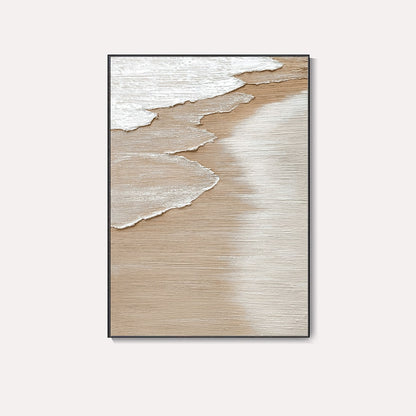 Serene Beach Waves Oil Painting for Tranquil Home Decor