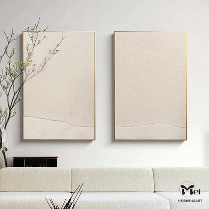 Elegant Minimalist Diptych Oil Painting for Modern Home Decor