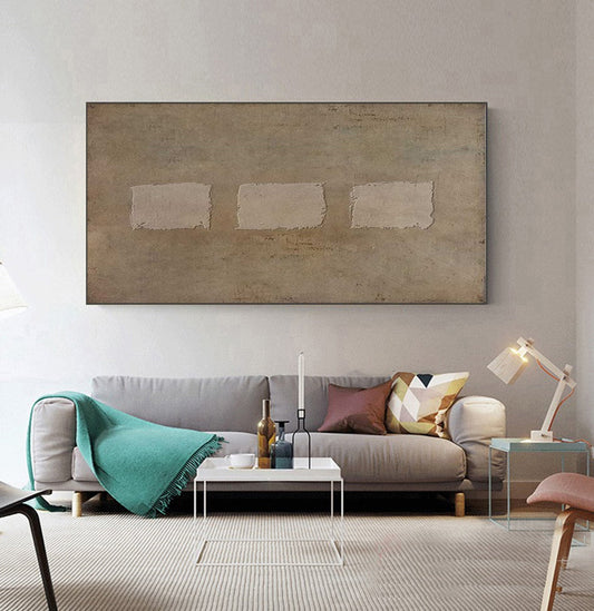 Serene Minimalist Abstract Oil Painting for Elegant Home Decor