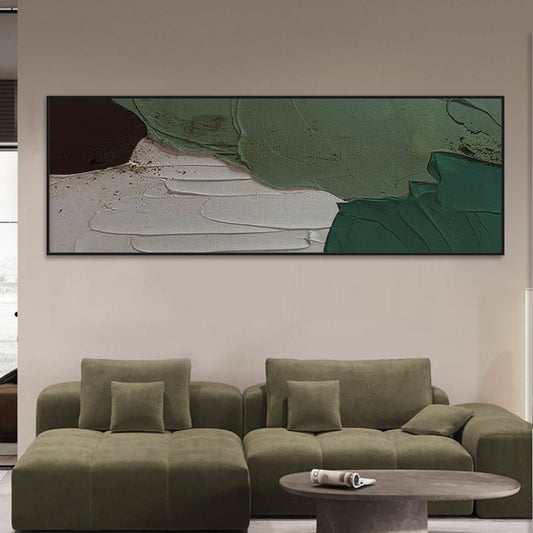 Abstract Green Oil Painting for Modern Home Decor | Nature-Inspired Wall Art