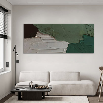 Abstract Green Oil Painting for Modern Home Decor | Nature-Inspired Wall Art