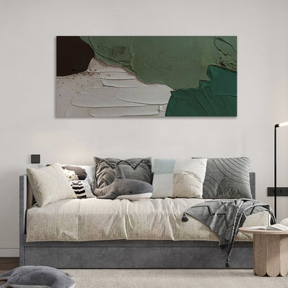 Abstract Green Oil Painting for Modern Home Decor | Nature-Inspired Wall Art