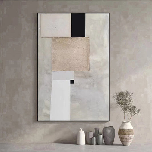Modern Abstract Geometric Oil Painting for Elegant Home Decor