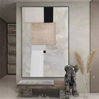 Modern Abstract Geometric Oil Painting for Elegant Home Decor